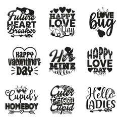 Happy Valentines Day T-shirt And SVG Design Bundle, Valentine SVG Quotes Design t shirt Bundle, Vector EPS Editable Files , can you download this Design Bundle.