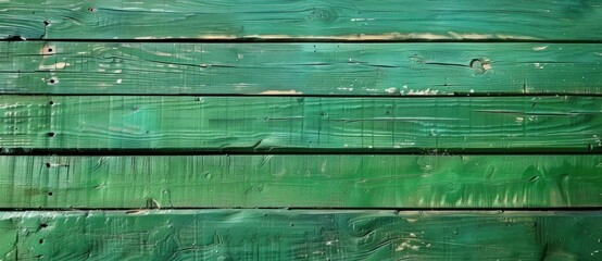 Verdant Vintage: Rustic Green Painted Wooden Planks Generative AI