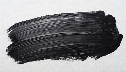 Dynamic black brush stroke on a white canvas. - obrazy, fototapety, plakaty