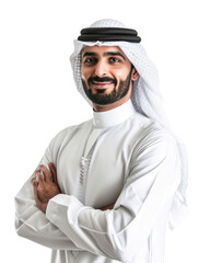 Arab business man with emotion transparent background