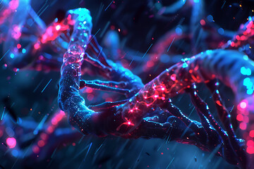 DNA connection, modern medical technology concept