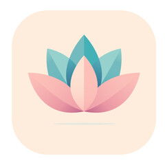 Lotus, flower colorful logo in flat style - 780523587