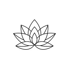 Lotus, flower abstract logo isolated on white