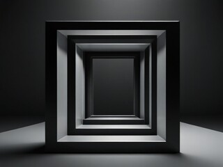many gray frames that create an optical illusion