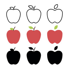 Apples Outline Glyph Flat