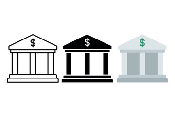 Bank Glyph Flat Outline