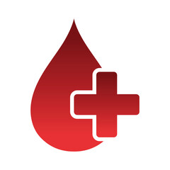 Fototapeta premium Blood Drop Wtih Plus Gradient
