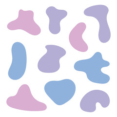 Blobs Set Pastel Pink And Purple Colours