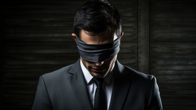 man with blindfold