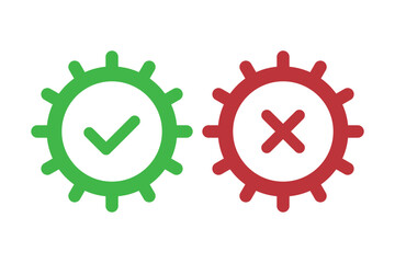 Check And Cross Gears Rounded Spikes