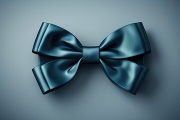 Blue bow tie ribbon isolated blue background