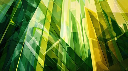Abstract green geometric strip pattern background