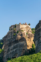 Fototapeta na wymiar Meteora, Kalambaka, Greece. St. Varlaam Monastery. Meteora - rocks, up to 600 meters high. There are 6 active Greek Orthodox monasteries listed on the UNESCO list