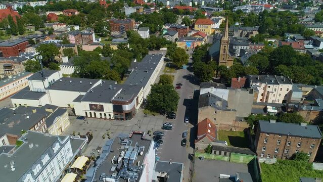 Church Monastery Square Downtown Inowroclaw Plac Klasztorny Aerial View Poland