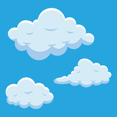 Clouds Blue Background Set