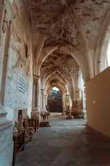 Fototapeta na wymiar Majestic Ruins of Monasterio de Piedra's Cloister