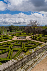 Fototapeta na wymiar Geometric Gardens of the Royal El Escorial Monastery