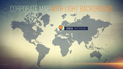 Corporate Map with Light Background - obrazy, fototapety, plakaty