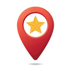 Gradient Location Pin With Star