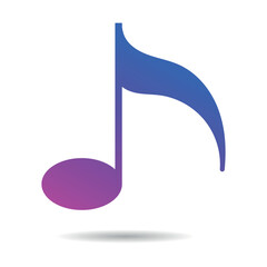 Gradient Music Note With Shadow