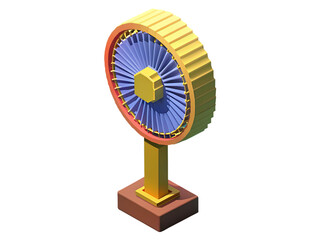 3d fan voxel art png