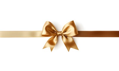 a golden ribbon on a white background