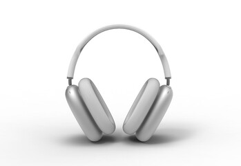 headphone front view with shadow 3d render