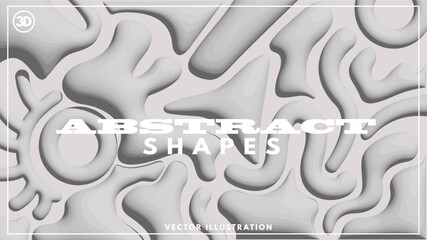 3D Effect Abstract Shapes and Background Vector
