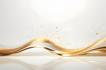 golden Wave with Glittering isolated white background