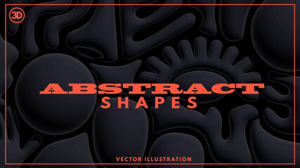 Bold and playful abstract shapes background design. Vector illustration