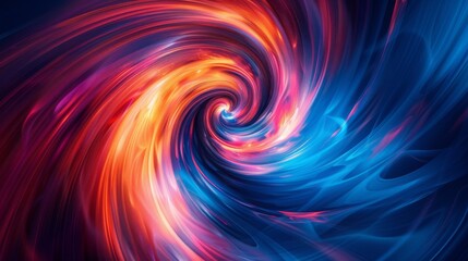 Abstract neon digital vortex, navy  peach, vibrant swirl