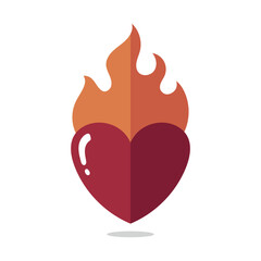Heart Flame Flat Style
