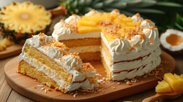 pineapple and coconut cream fruit cake