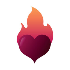 Heart With Flame Gradient