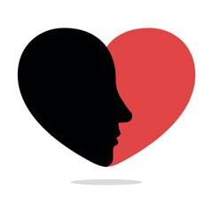Heart With Face Shape Black And Red