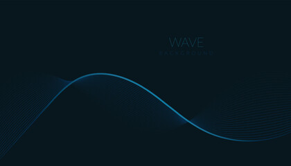 Abstract vector background with blue wavy lines. Blue wave background. Blue lines vector illustration. Curved wave. Abstract wave element for design.
