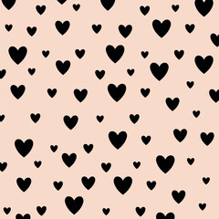 Hearts Black Background Pale Background