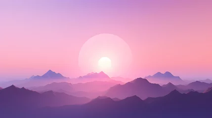Foto op Canvas Digital dreamy purple and pink sky abstract graphics poster web page PPT background © JINYIN