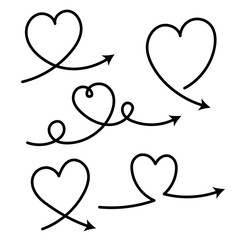 Hearts Outline Arrows