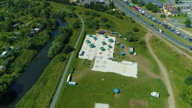 Landscape Bobr River Jelenia Gora Aerial View Poland