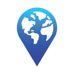 Location Pin Earth Gold Blue Gradient