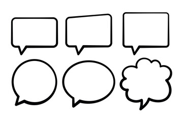 Message Bubbles Cartoon Style Set