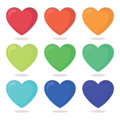 Multi Colour Hearts Set