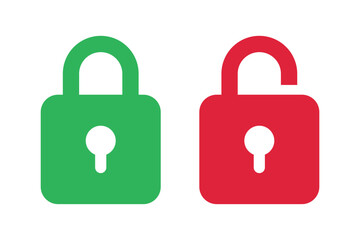 Padlocks Green And Red Open And Closed