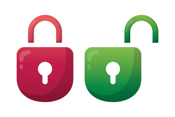 Padlocks Green And Red Gradients