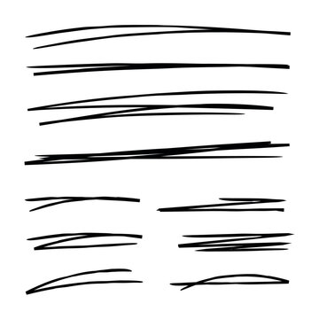 Pen Stroke Lines Set