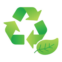 Recycle Sign With Leaf Gradient