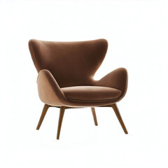 Obraz premium Elegant Colorful Chair with White Background. brown blue wooden armchair made with Generative AI technology 