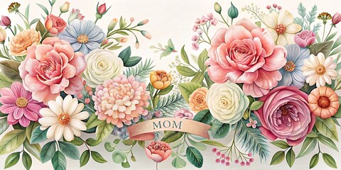 Floral Mother's Day Background - Soft Pastel Colors, Mothers Day Text Background