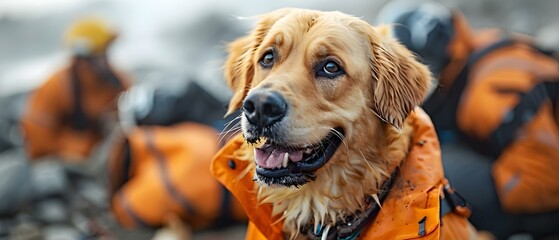 Search Hero: Brave Dog in Earthquake Rescue. Concept Search results for, Brave Dog in Earthquake Rescue - obrazy, fototapety, plakaty